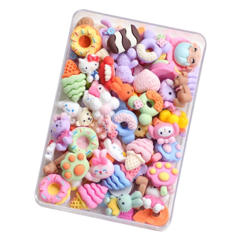 Internet celebridad caja ciega joyería de uñas tridimensional Linda caricatura hielo-transparente Aurora arco pequeño tamaño mezclado decoración de uñas