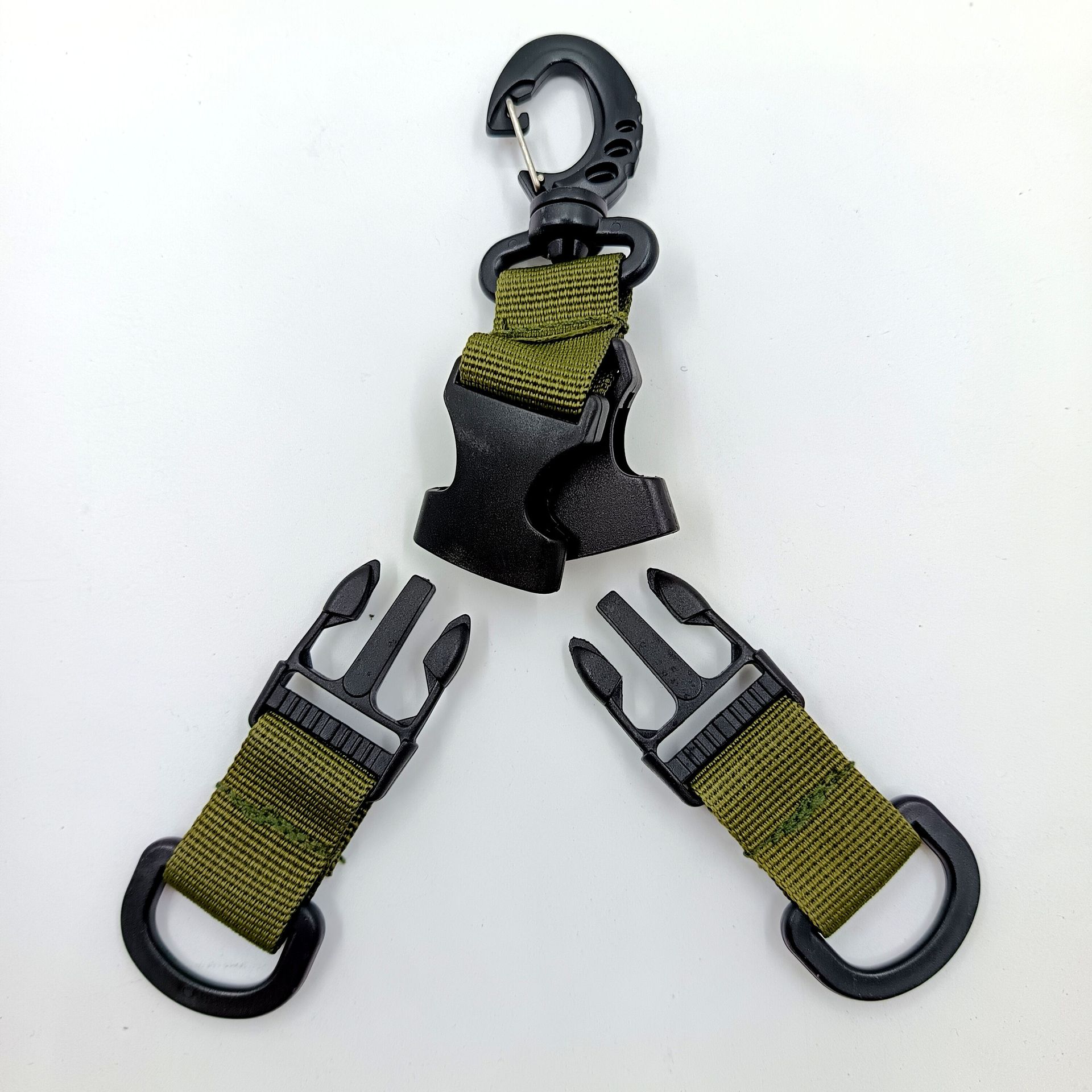 Viaje al aire libre   Keychain multifuncional de doble anillo   EDC gancho al aire libre mochila portátil de montaña
