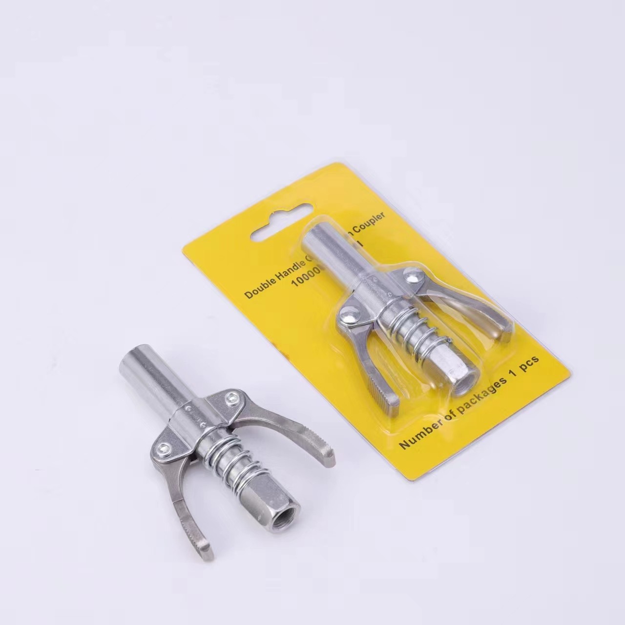 锁钳式高压双柄注油嘴不锈钢黄油枪嘴头自锁手动气动黄油枪配批发