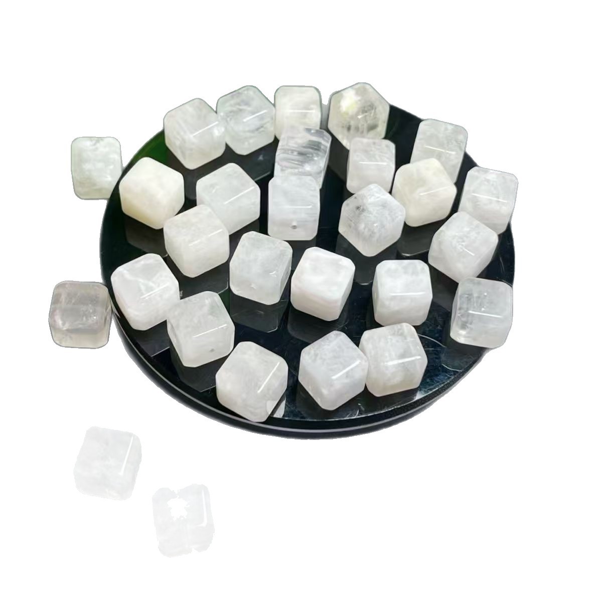 Natural White Snowflake Ghost Stone Sugar Cube Cut Beads Loose Beads Spacer Beads Handmade DIY Bracelet Beading Accessories Single Beads