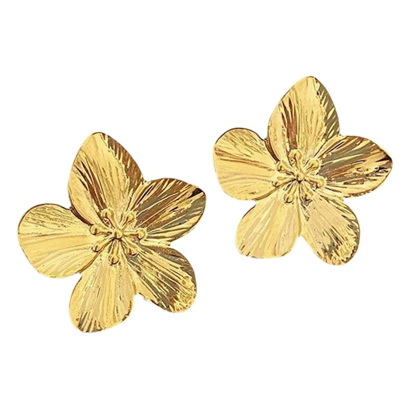 Mid-ancient vintage earrings silver needle diamond flower metal earrings retro high-grade earrings factory wholesale