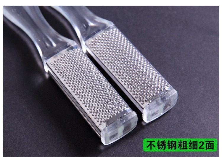 Double-Sided Stainless Steel Foot File Callus Remover Pedicure Tool 3 Pack in use