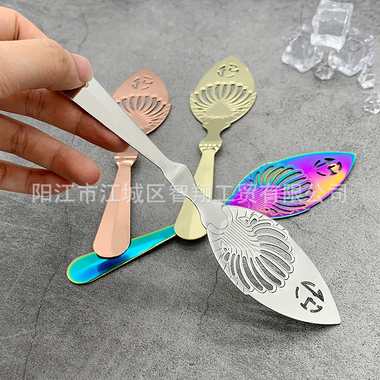 El fabricante suministra cucharas de absinto de acero inoxidable, cucharas de absinto huecas, cucharas para azúcar, coladores de hielo y cucharas con filtro para absinto. image 4