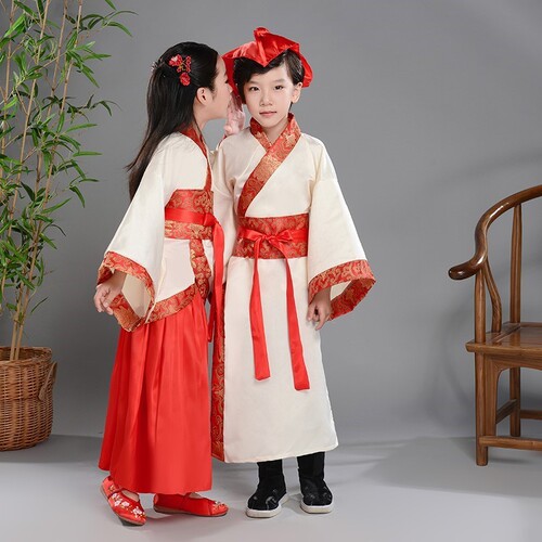 Children's costumes, boys and girls, Hanfu, Chinese style, bookboy performance costumes, primary school students' three-character classic disciple's performance costumes