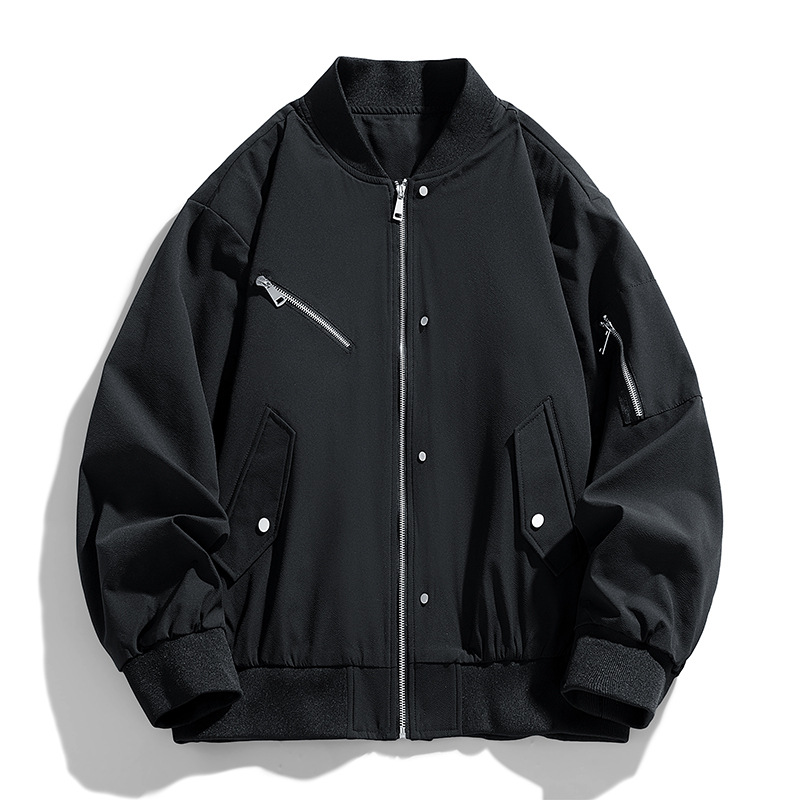 M - 8XL americano primavera y otoño chaqueta de vuelo hombre y mujer collar de béisbol otoño delgado chaqueta de marcas de moda grande hombre