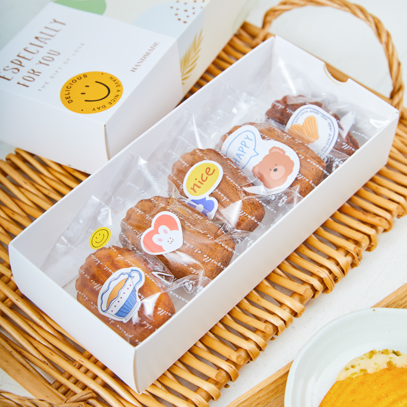 Bolsas claras francesas madelinas para hornear burritos de nieve pastel sellado bolsa de galletas rebanadas bolsas de bocadillos