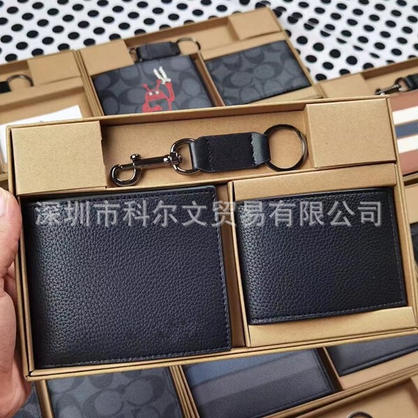 Factory Cross-Border Foreign Trade European and American Men's Wallet with Embossed Pattern, Genuine Leather, Short Style, Casual Business
