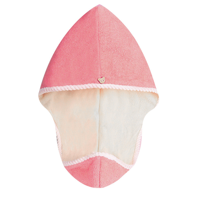 Gorro de secado del cabello Pañuelo engrosado para mujeres Cepillo de lavado del cabello Toalla de secado súper rápido Toalla de terciopelo de coral Toalla de secado lindo gorro de ducha