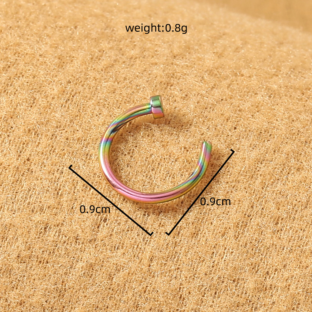 Fashion New Personality Exaggerated Stainless Steel False Nose Ring C-shaped Nose Nail Jewelry display picture 14