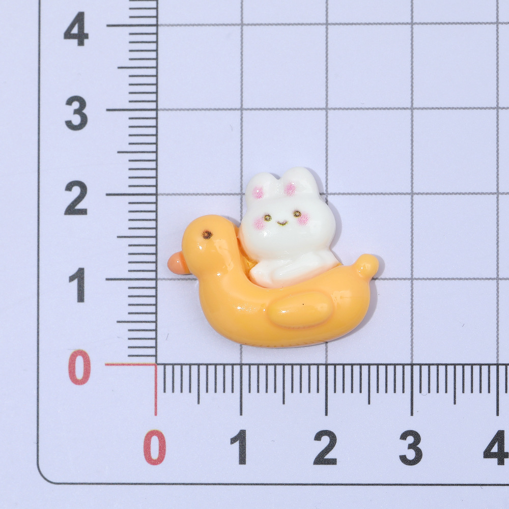 Brillante Arco Iris lindo conejo donut DIY accesorios de resina teléfono móvil Shell horquilla accesorios para el cabello agujero zapato hebilla material al por mayor