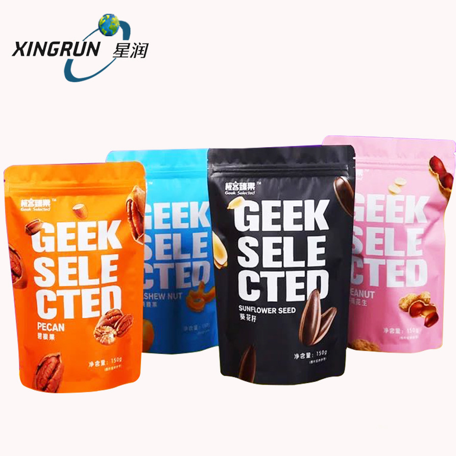 哑光铝箔袋自立袋彩色镀铝包装自封茶叶零食密封风琴袋彩印logo