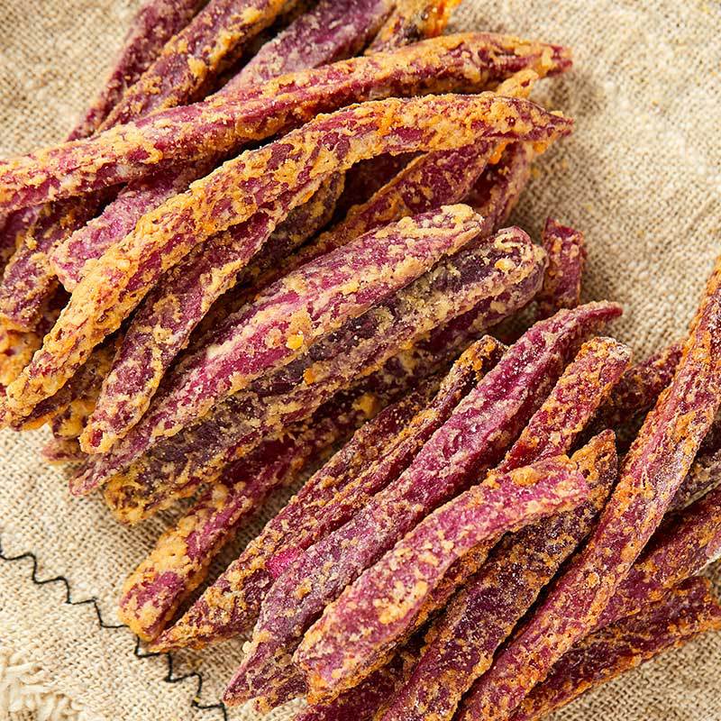 Crayfish Yellow Flavor Purple Potato Crispy Bulk 10 Pounds Cheese Flavor Sweet Potato Crispy Baked French Fries Famous Office Leisure Snacks