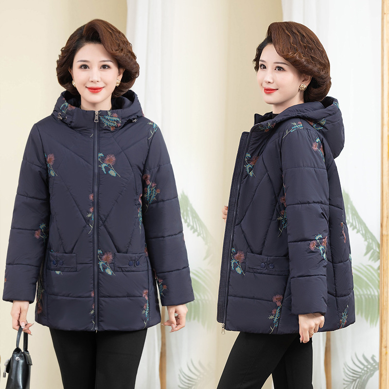 Madre de mediana edad, chaqueta de algodón de invierno, chaqueta de algodón de mediana edad, 2024, nueva abuela de mediana edad, chaqueta de algodón de invierno