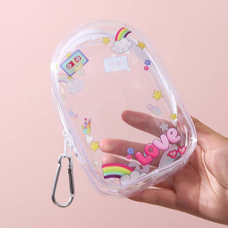 Bolsa transparente para muñecas Bubble Mart, bolsa de viaje, bolsa de almacenamiento, bolsa decorativa para salidas, bolsa de exhibición con accesorios colgantes.