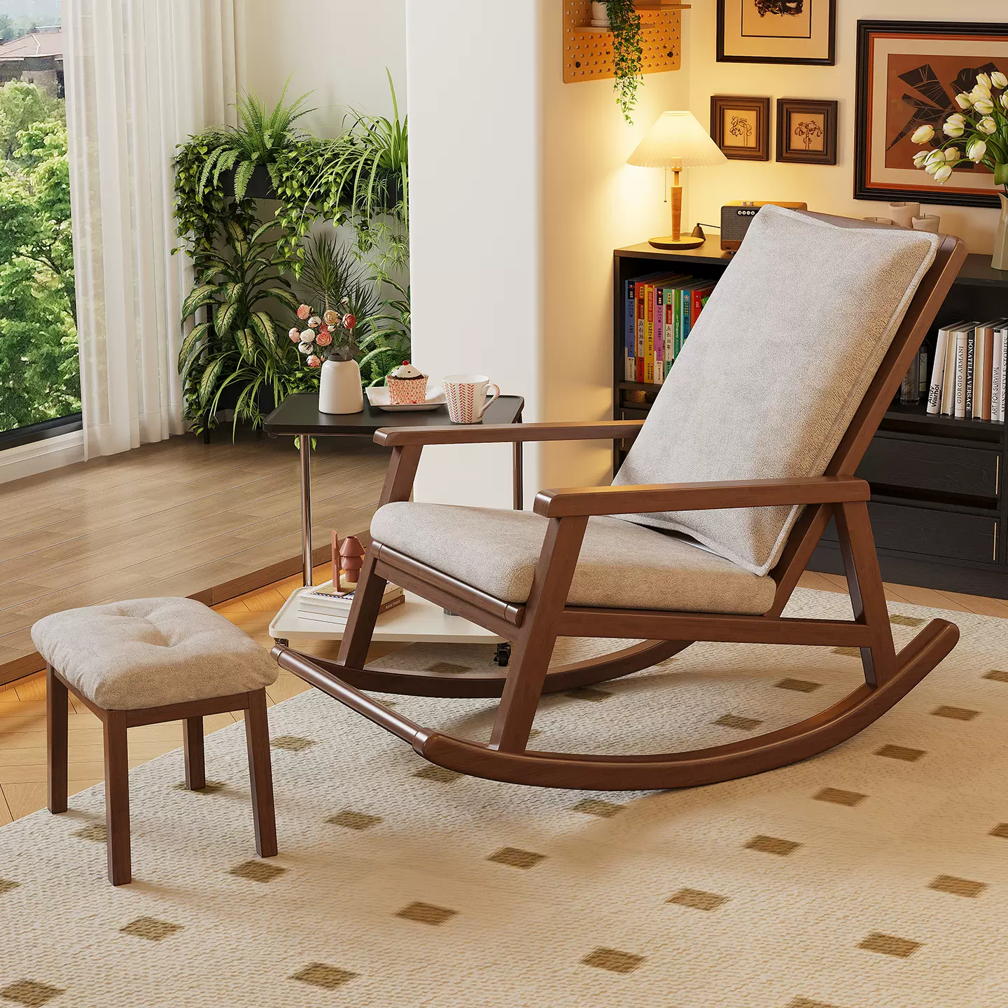 北欧实木摇椅懒人神器阳台休闲椅摇椅大人躺椅午休沙发椅子摇摇椅