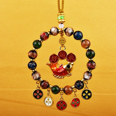 Car hanging | Interior Pendant Advanced - fragrant-ash-glazed-five-way-god-of-wealth-good-luck-comes