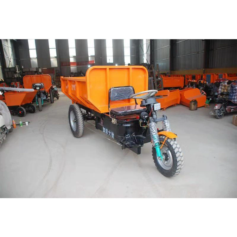Тоннажный высокомощный электрический сельскохозяйственный трехколесный транспорт для строительства, песка, гравия, угольной шахты, электрический дизельный самосвал трехколесный.