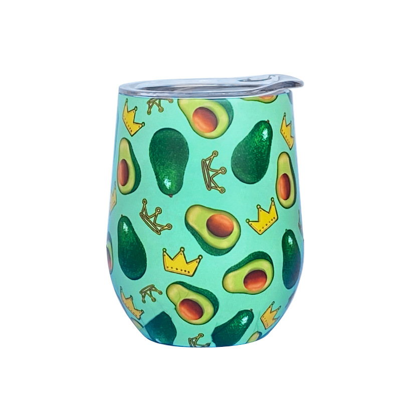 FUENTE fabricante cáscara de huevo Taza de pintura de impresión versión completa doble 304 taza de cerveza de acero inoxidable en forma de U vino aislado copa de vino