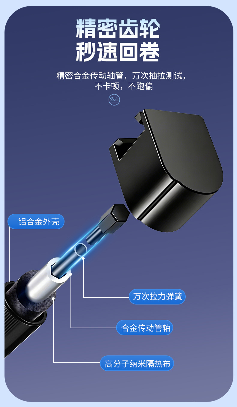 Automotive Automatic Retractable Sunshade Curtain for Front Windshield, Sun Protection, Heat Insulation, Light Blocking, Anti-Glare for Summer