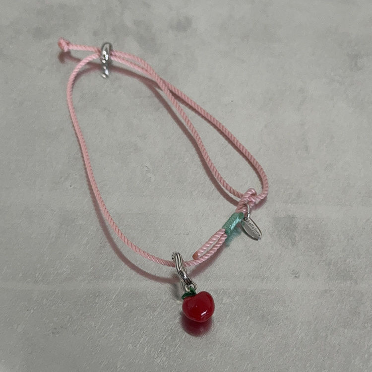 ciondolo rosso vigilia di Natale braccialetto rosa braccialetto di frutta della pace di Natale regolabile_voghion.com