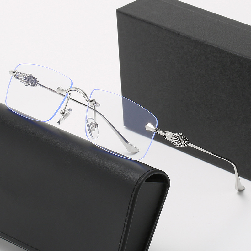 New style metal cross leg crostar fashion frameless plain glasses men's and Women's Business artistic myopia optical glasses frame New style metal cross leg crostar fashion frameless plain glasses men's and Women's Business artistic myopia optical glasses frame