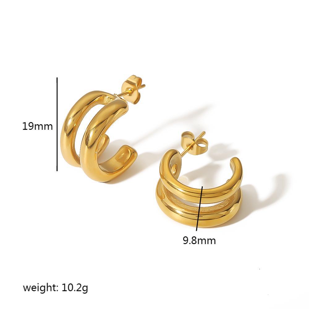 304 Stainless Steel Ear Needle Material Vacation Simple Style Color Block Plating 304 Stainless Steel Ear Cuffs Earrings