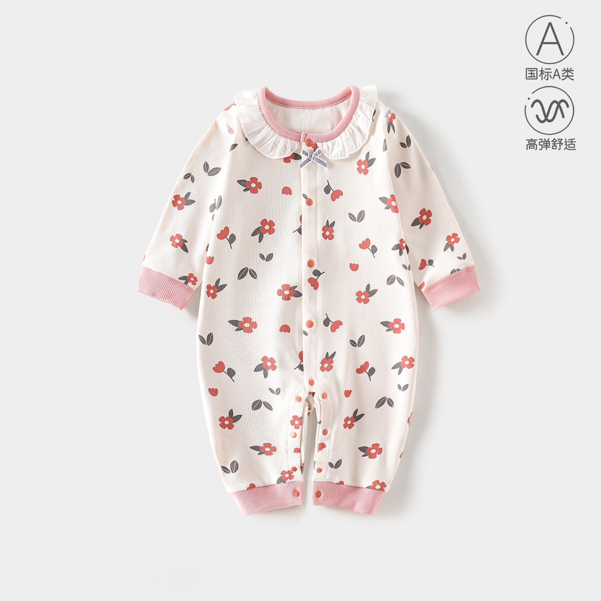 Baby Jumpsuit spring and autumn baby girl spring clothes class a newborn clothes children's long-sleeved romper