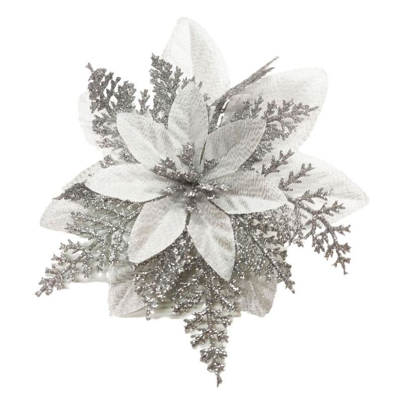 Adornos navideños con polvo dorado – accesorios brillantes para árbol de Navidad y decoración festiva