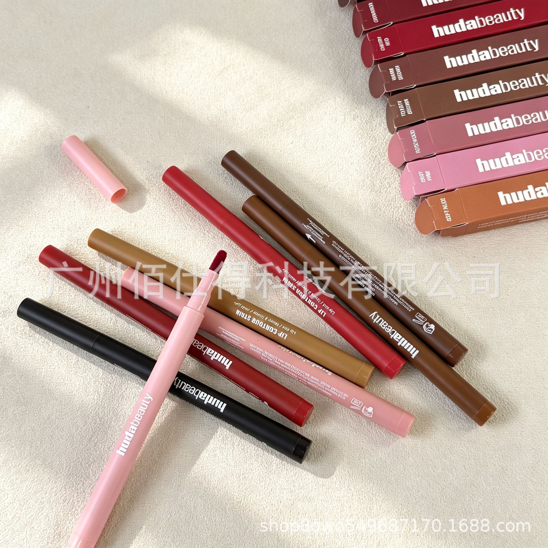 Cross-Border New Product Huda Beauty's New 12-Hour Long-Lasting Lip Liner, Lip Glaze, Lip Gloss, Long-Lasting Makeup Huda Beauty