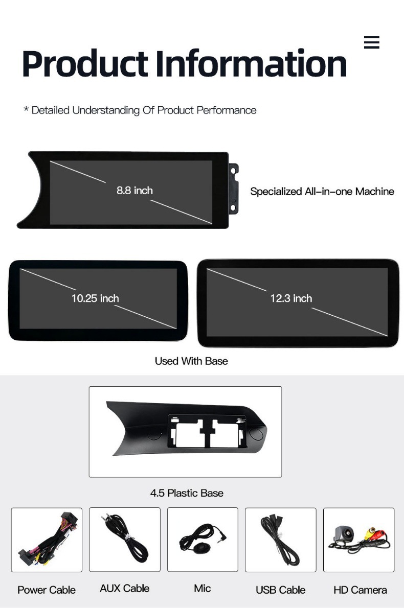 Suitable for Mercedes-Benz C-Class W204 S204 Car Central Control Large Screen Carplay Navigation System