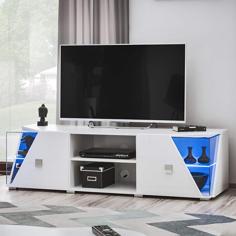 Gabinete de TV con luz simple moderno pequeño apartamento sala de estar gabinete de TV gabinete de piso de lujo Luz