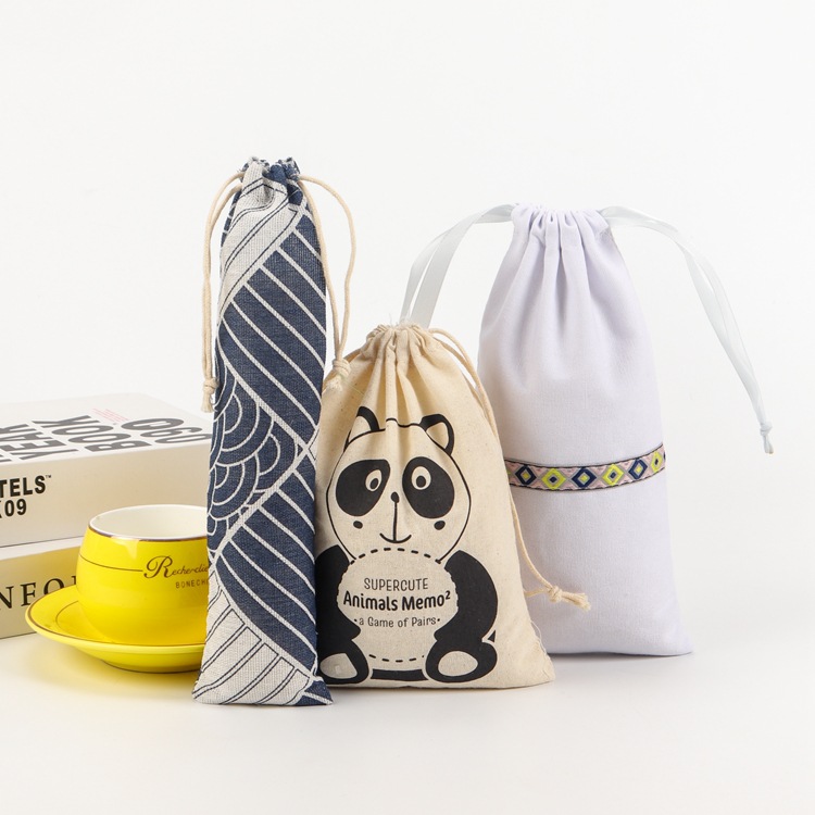 抽绳棉布袋束口袋创意棉布帆布袋棉麻收纳袋供应批发可印logo