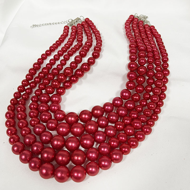 150g Weight Earrings, Necklace Classification 1 Set Quantity Banquet, Cocktail Party Occasion Imitation Pearl Material Pearl Pattern Women's Gender Round Design Glam, Exaggerated Style Glam Exaggerated Pearl Imitation Pearl Round Women's Earrings Necklace 4