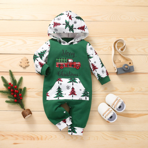 New children's clothing for Amazon: Baby Christmas Hooded Long Sleeve Climbing Suit for children, foreign trade wholesale, dropshipping one piece