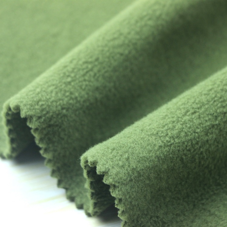 保暖涤氨纶摇粒绒服装面料低弹力氨纶抗起球超细双刷双摇粒绒布料
