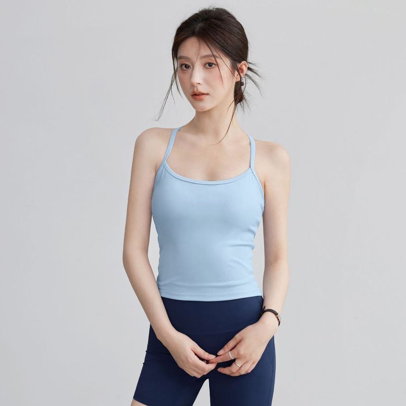 スポーツ下着女性の美しい背中ヨガベストノースリーブブラジャー夏の新しいピラティストップスサスペンダーフィットネス服卸売|undefined