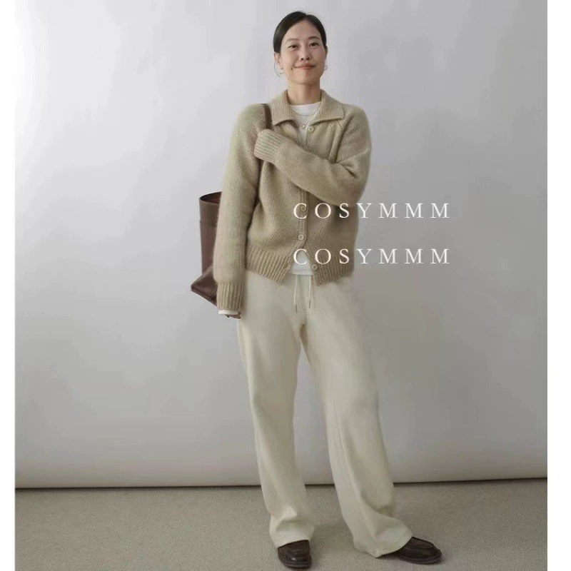 Новый стиль шерстяной кардиган женский трикотажный пальто 100 свитер корейский свитер