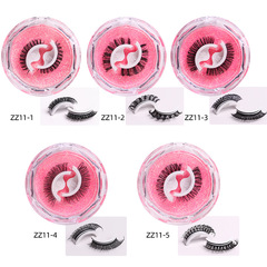 New glue-free self-adhesive false eyelashes spare strip temperature-sensitive self-adhesive eyelash curling chemical fiber natural false eyelashes