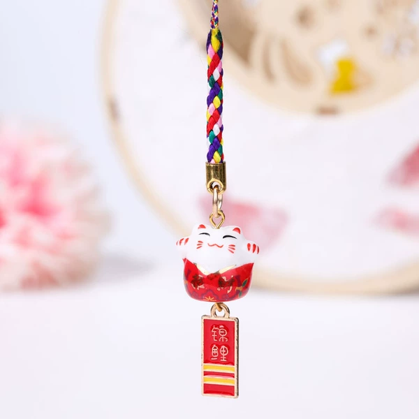 D type red colorful rope lucky cat koi