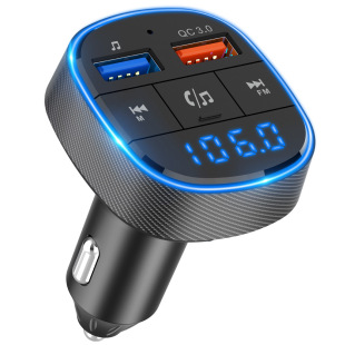 Car Mp3 Player Car Bluetooth Receiver Fm Transmitter 7-Color Atmosphere Light Qc3.0 Charging Bc57