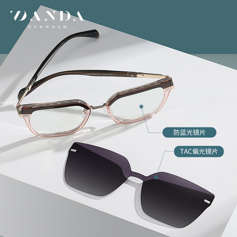 Miopía de moda conjunto magnético especial gafas de Europa y América gafas marco femenino CG3201 interruptor magnético gafas de sol polarizadas en cualquier momento