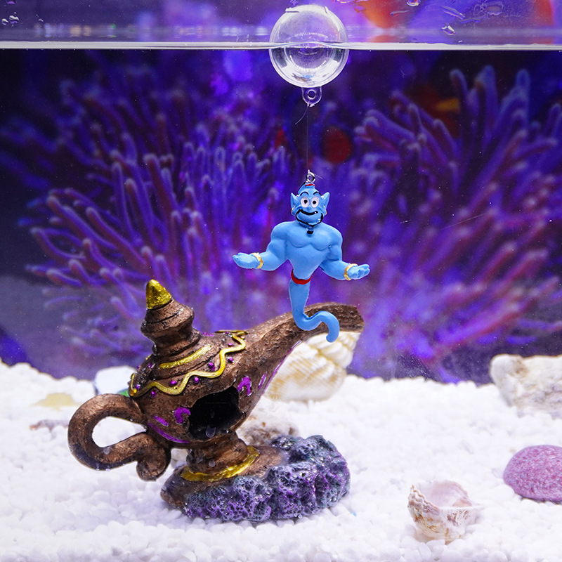 Artesanía de resina simulación Aridin lámpara mágica diablo monstruo reptil pecera paisajismo acuario decoración decoración