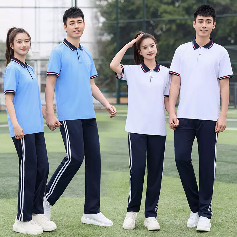 中学生校服套装夏季两件套高中生班服大学学院风男女团体服定制