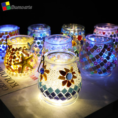 DIY Glass Candlestick Lantern Creative Mosaic Handmade Parent-Child Glass Vase Children's Intelligence Craft Mother's Day