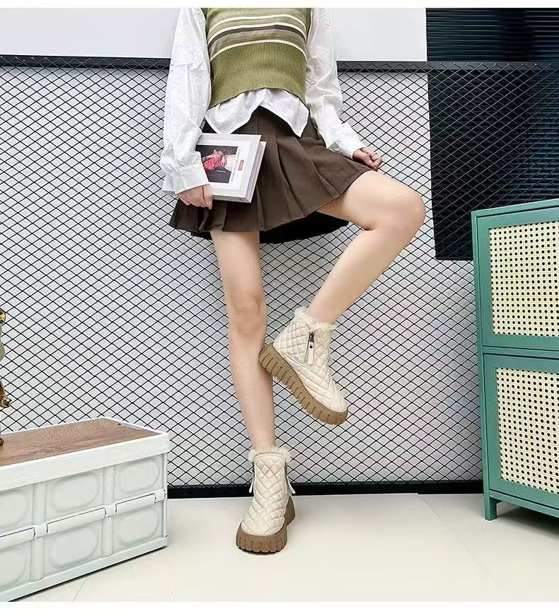 Neklizajuće čizme za snijeg, ženske nove zimske baršunaste zadebljane čizme za snijeg, ženska gornja odjeća, podižuće tople pamučne čizme_voghion.com