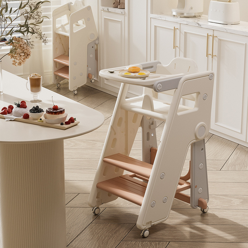 Muebles de plástico personalizados para niños comedor plegable para bebés de 0 a 6 años de edad en banco silla de comedor