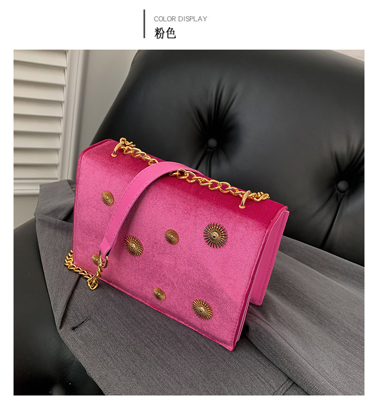Cross-border fashionable velvet small square bag for women, simple and fashionable single-shoulder bag, new autumn and winter crossbody chain bag undefined