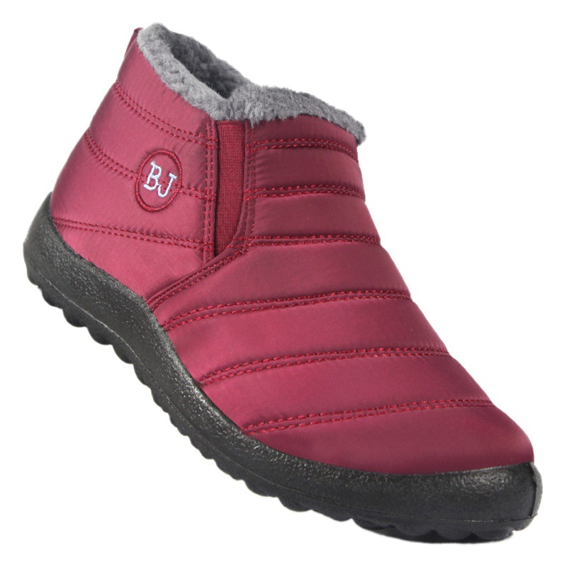 Invierno transfronterizo más tamaño botas de algodón paraguas tela impermeable hombres y mujeres pareja botas de nieve Comercio exterior cálido grueso moda Zapatos de algodón