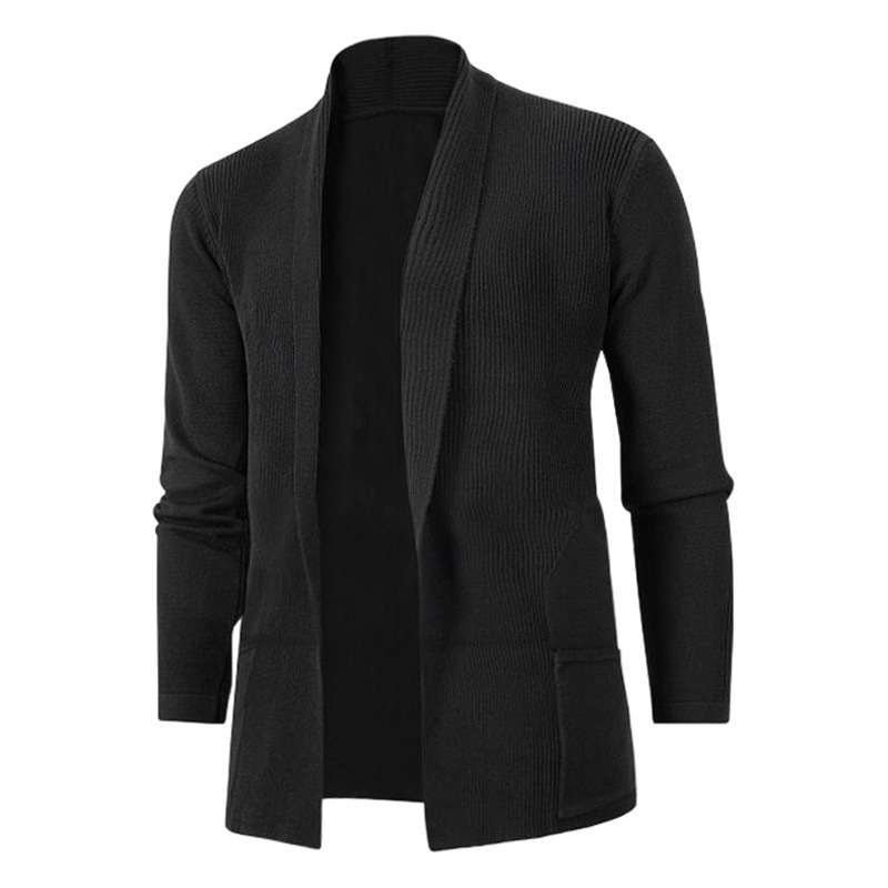 Otoño 2022 nuevos hombres de comercio exterior de punto corto chaqueta juvenil SLIM-Fit hebilla-libre de manga larga suéter capa superior