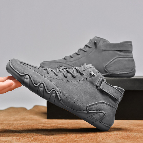 LDECK cross-border large size octopus men's shoes high-top men's and women's sports and casual shoes toe-layer genuine leather Martin boots